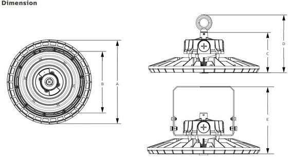 HB2 DIP переключаемая мощность и 3CCT UFO LED High Bay Light 100W 150LPW с экстренной функцией необязательно