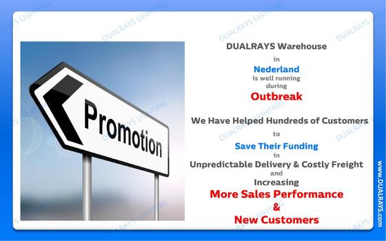DUALRAYS Europe Хранилище светодиодный водонепроницаемый свет и светодиодный свет высокогорной прокладки Отгрузка напрямую из Нидерландов в течение 3 рабочих дней и наслаждайтесь местным послепродажным обслуживанием с местными инженерами