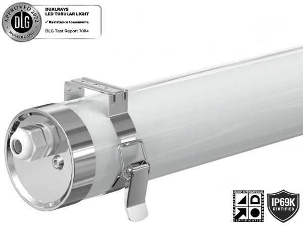 TB6 светодиодный трубчатый свет IP69K PMMA IK08 Антиаммиак/UV /PC IK10 Антиультрафиолетовая защита