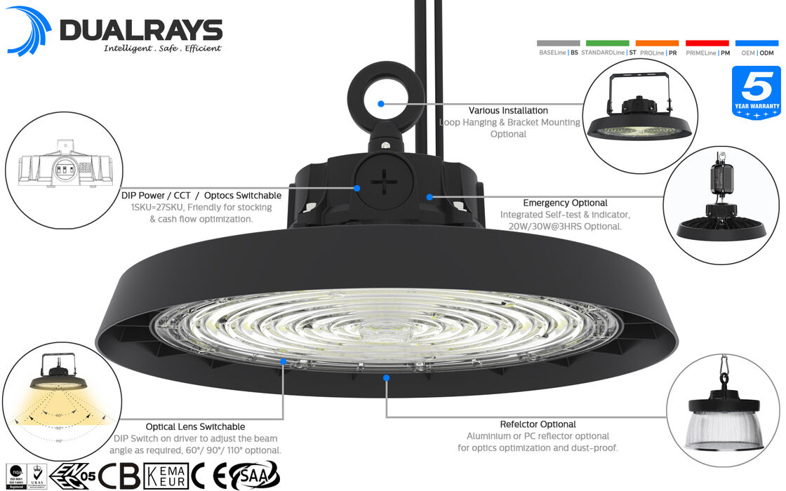 Europe Warehouse HB5 highbay light с интегрированным формованным алюминиевым корпусом и передовой светодиодной технологией доставки и освещения